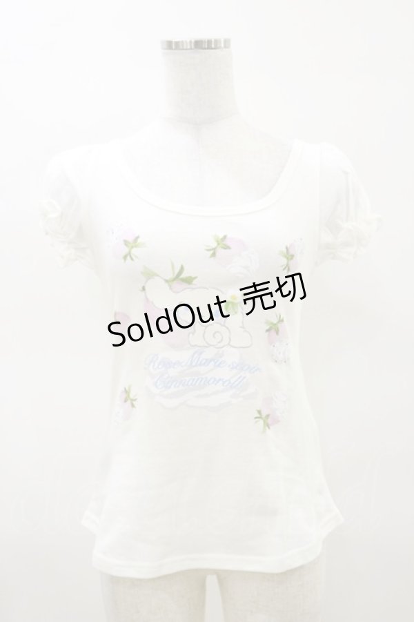画像1: RoseMarie seoir / シナモロール×RoseMarie seoir Tシャツ Free オフ H-25-03-26-015-LO-TO-NS-ZH (1)