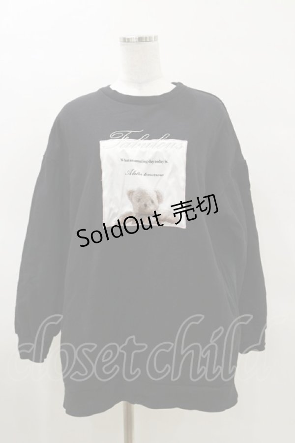 画像1: Rojita / クマプリントトレーナー Free ブラック H-25-03-26-016-LO-TO-NS-ZH (1)