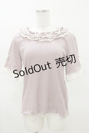 画像: axes femme / リボン×レース×フリルプルオーバー Free ピンク H-25-03-26-018-AX-TO-NS-ZH