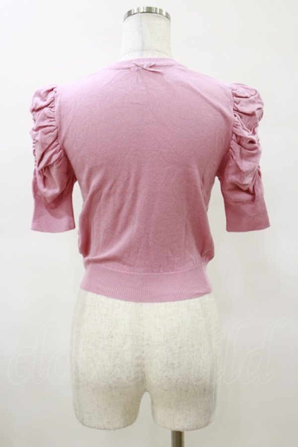画像2: Maison de FLEUR Petite Robe / パワーショルダーニットプルオーバー S ピンク H-25-03-26-030-EL-TO-NS-ZH (2)