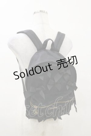 画像: Maison de FLEUR / ランダムリボンリュック  ブラック H-25-03-26-004-LO-BG-NS-ZH