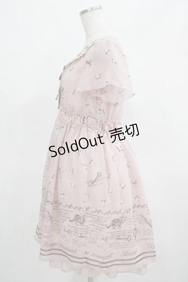 画像2: axes femme / シフォンワンピース M ピンク H-25-03-27-028-AX-OP-NS-ZH (2)
