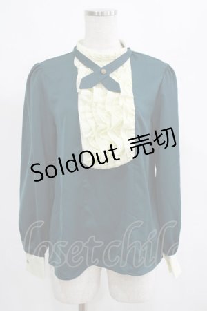 画像: Maison de FLEUR Petite Robe canone / アリアが聴こえるブラウス Free Green H-25-03-27-047-EL-BL-NS-ZH
