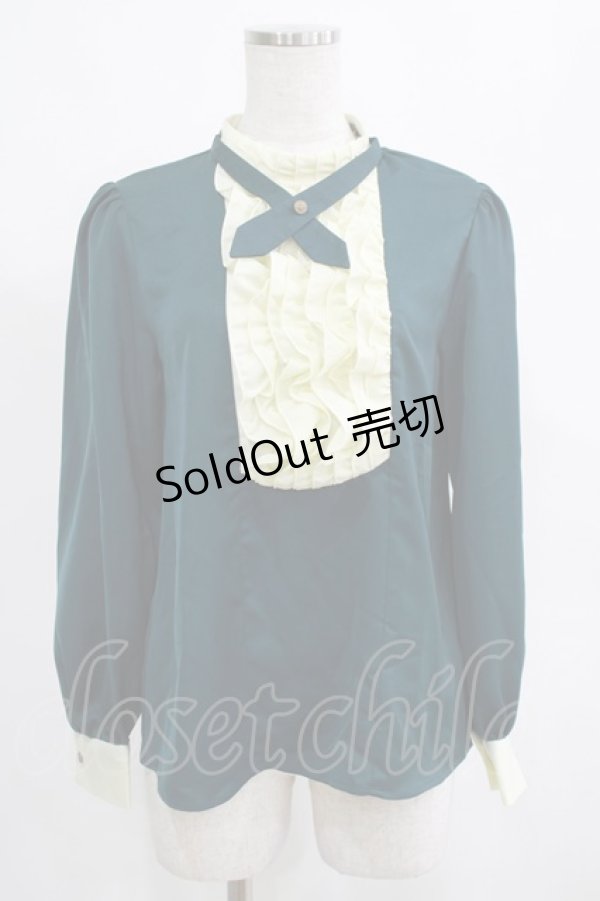 画像1: Maison de FLEUR Petite Robe canone / アリアが聴こえるブラウス Free Green H-25-03-27-047-EL-BL-NS-ZH (1)