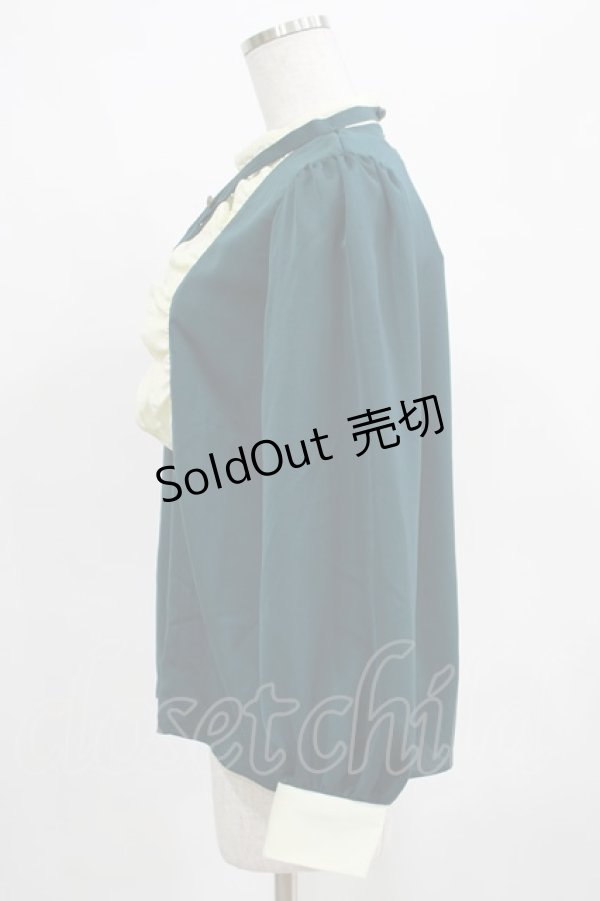 画像2: Maison de FLEUR Petite Robe canone / アリアが聴こえるブラウス Free Green H-25-03-27-047-EL-BL-NS-ZH (2)