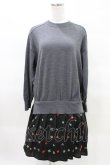 画像1: Jane Marple Dans Le Salon / Knit&Playing cards collaborationドレス M ミックスグレー×ブラック H-25-03-27-1008-JM-OP-KB-ZH (1)