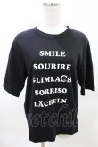 画像1: Jane Marple Dans Le Salon / Just smile T-shirt M ブラック×オフ H-25-03-27-1014-JM-TO-KB-ZH (1)