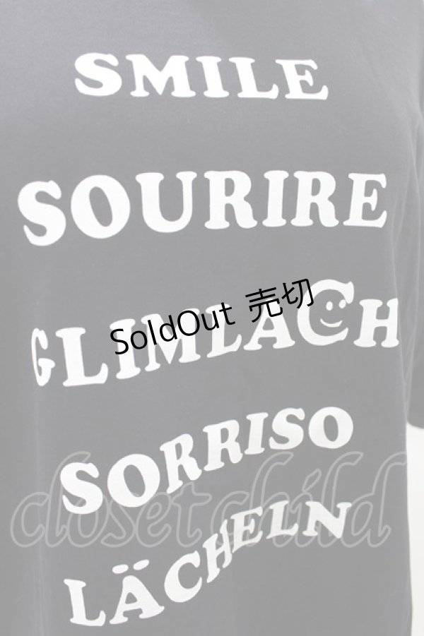画像3: Jane Marple Dans Le Salon / Just smile T-shirt M ブラック×オフ H-25-03-27-1014-JM-TO-KB-ZH (3)