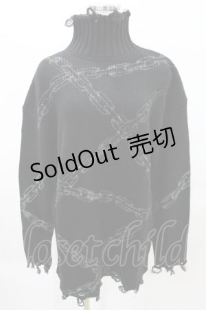 画像: KILL STAR / Chained Knit Sweater XS ブラック H-25-03-27-1015-SL-TO-KB-ZI