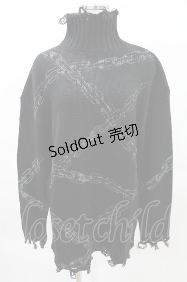 画像1: KILL STAR / Chained Knit Sweater XS ブラック H-25-03-27-1015-SL-TO-KB-ZI (1)
