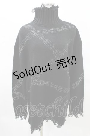 画像: 【SALE】KILL STAR / Chained Knit Sweater XS ブラック H-25-03-27-1016-SL-TO-KB-ZT223