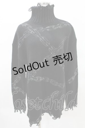 画像: 【SALE】KILL STAR / Chained Knit Sweater XS ブラック H-25-03-27-1017-SL-TO-KB-ZT224