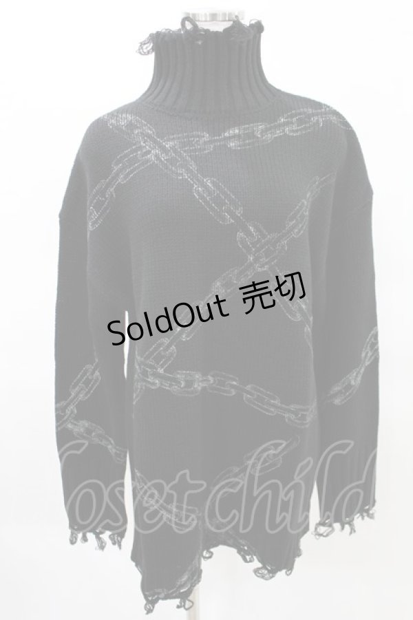 画像1: 【SALE】KILL STAR / Chained Knit Sweater XS ブラック H-25-03-27-1017-SL-TO-KB-ZT224 (1)