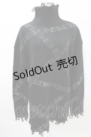画像: KILL STAR / Chained Knit Sweater XS ブラック H-25-03-27-1018-SL-TO-KB-ZT224