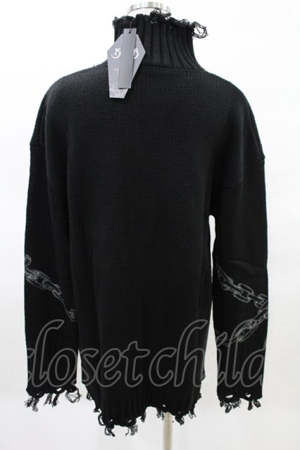 画像2: KILL STAR / Chained Knit Sweater XS ブラック H-25-03-27-1018-SL-TO-KB-ZH (2)