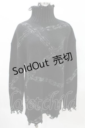 画像: KILL STAR / Chained Knit Sweater XS ブラック H-25-03-27-1019-SL-TO-KB-ZT211