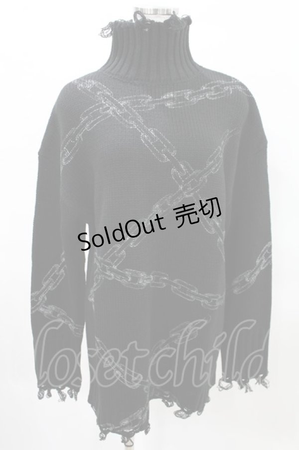 画像1: KILL STAR / Chained Knit Sweater XS ブラック H-25-03-27-1019-SL-TO-KB-ZT211 (1)
