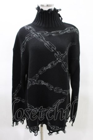 画像: KILL STAR / Chained Knit Sweater S ブラック H-25-03-27-1020-SL-TO-KB-OS