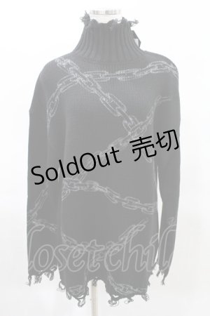画像: KILL STAR / Chained Knit Sweater S ブラック H-25-03-27-1020-SL-TO-KB-OS