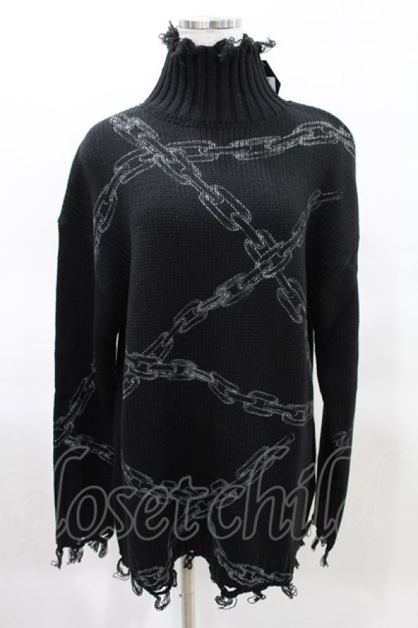 画像1: KILL STAR / Chained Knit Sweater S ブラック H-25-03-27-1020-SL-TO-KB-OS (1)