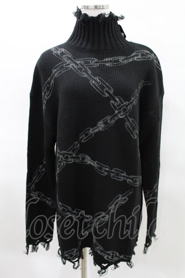画像1: KILL STAR / Chained Knit Sweater S ブラック H-25-03-27-1021-SL-TO-KB-ZH (1)