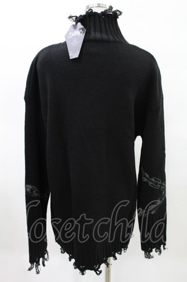 画像2: KILL STAR / Chained Knit Sweater S ブラック H-25-03-27-1021-SL-TO-KB-ZH (2)