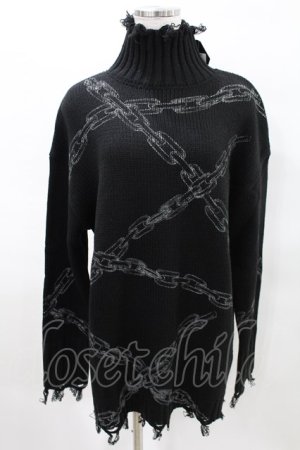 画像: KILL STAR / Chained Knit Sweater S ブラック H-25-03-27-1022-SL-TO-KB-ZH