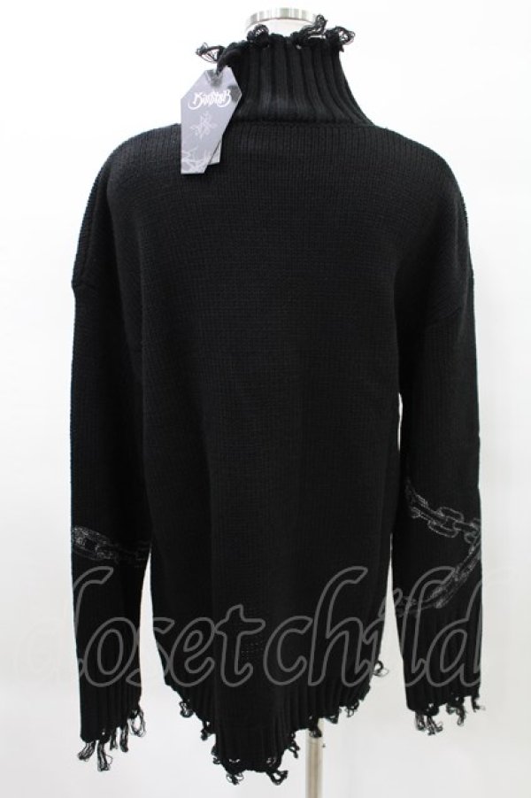 画像2: KILL STAR / Chained Knit Sweater S ブラック H-25-03-27-1022-SL-TO-KB-ZH (2)