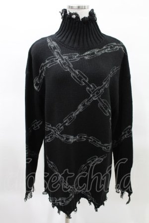 画像: KILL STAR / Chained Knit Sweater M ブラック H-25-03-27-1024-SL-TO-KB-ZH