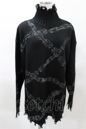 画像: KILL STAR / Chained Knit Sweater M ブラック H-25-03-27-1025-SL-TO-KB-ZH