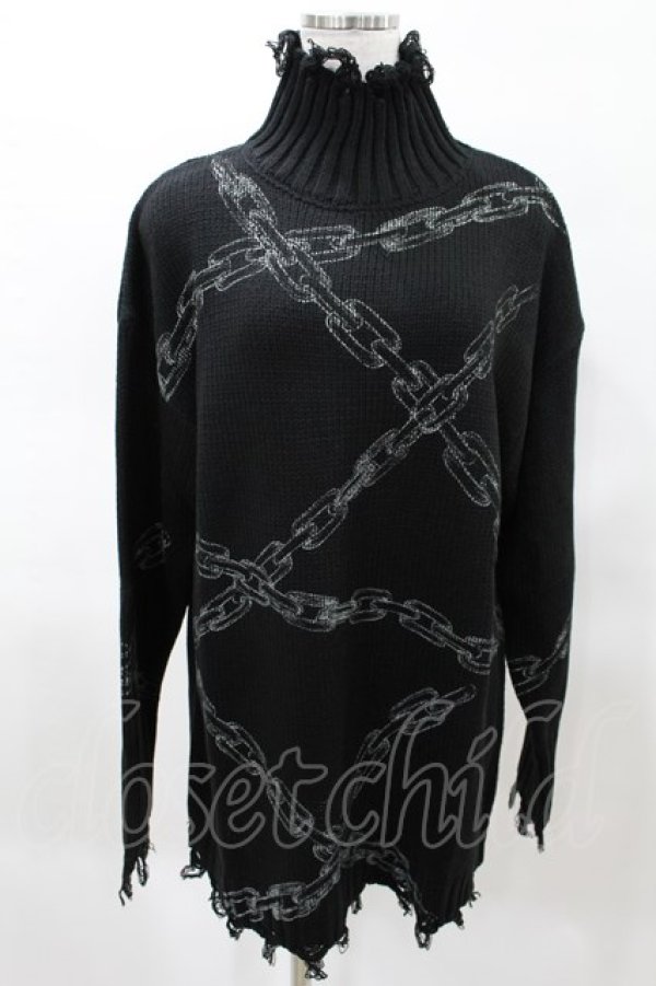 画像1: KILL STAR / Chained Knit Sweater M ブラック H-25-03-27-1025-SL-TO-KB-ZH (1)
