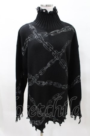 画像: KILL STAR / Chained Knit Sweater M ブラック H-25-03-27-1026-SL-TO-KB-ZH