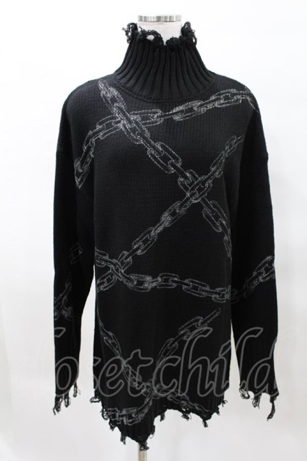 画像1: KILL STAR / Chained Knit Sweater M ブラック H-25-03-27-1026-SL-TO-KB-ZH (1)