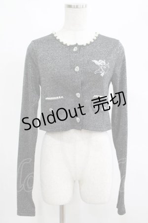 画像: Ank Rouge / エンジェル刺繍ラメテレコカーデ M ブラック H-25-03-27-059-CA-TO-NS-ZH