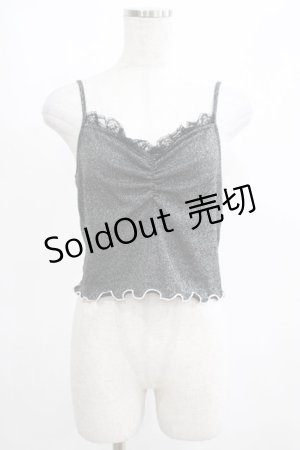 画像: Ank Rouge / ラメテレコキャミ M ブラック H-25-03-27-060-CA-TO-NS-ZH