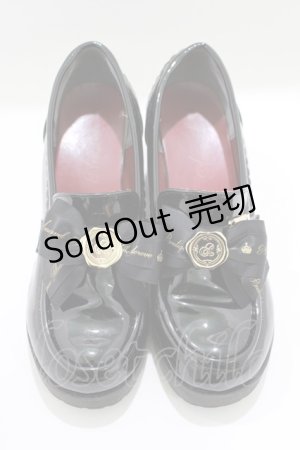 画像: Amavel / ロゴリボンローファーパンプス L ブラックエナメル H-25-03-27-074-CA-SH-NS-ZH