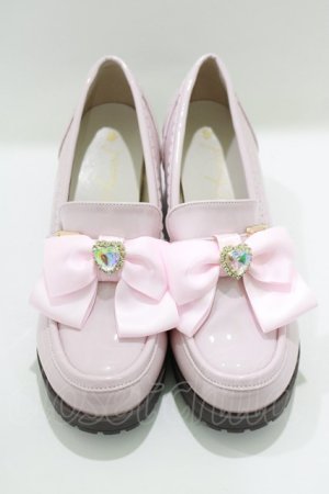 画像: Amavel / ハートビジュー付ローファーパンプス L ピンク H-25-03-27-076-CA-SH-NS-ZH