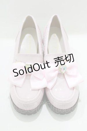 画像: Amavel / ハートビジュー付ローファーパンプス L ピンク H-25-03-27-076-CA-SH-NS-ZH