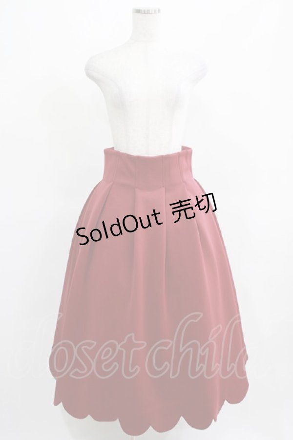 画像1: Maison de FLEUR Petite Robe canone / しゃんと歩けるボリュームスカート M BORDEAUX H-25-03-27-012-EL-SK-NS-ZH (1)