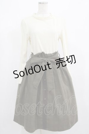 画像: axes femme / 前釦デザインドッキングワンピース M カーキ H-25-03-27-018-AX-OP-NS-ZH