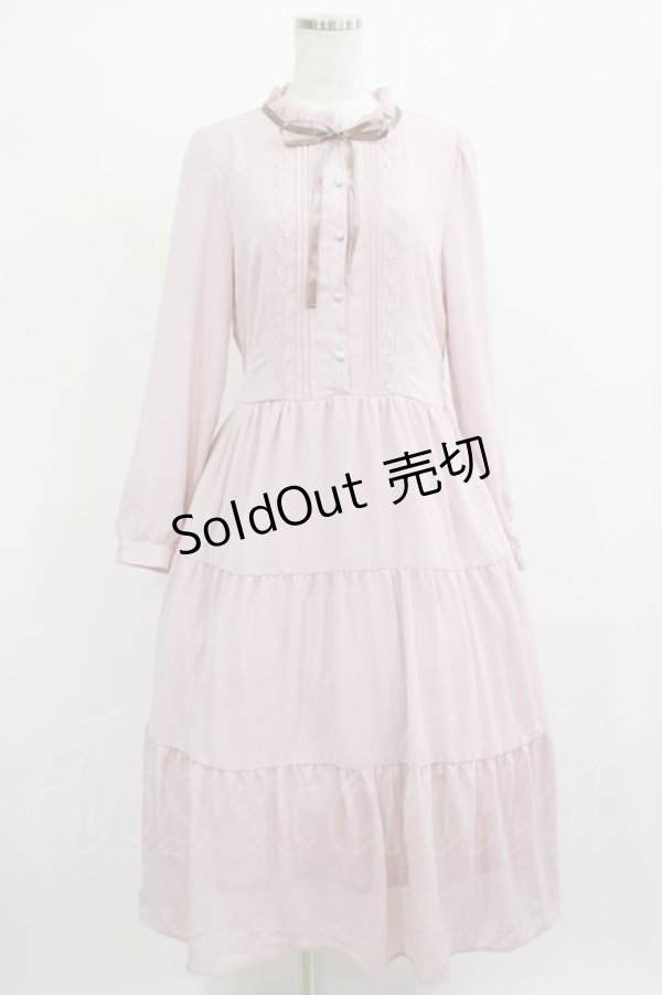画像1: axes femme / 楊柳シフォンティアードワンピース M ピンク H-25-03-27-019-AX-OP-NS-ZH (1)