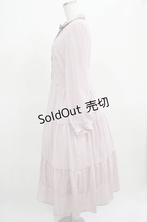 画像2: axes femme / 楊柳シフォンティアードワンピース M ピンク H-25-03-27-019-AX-OP-NS-ZH (2)