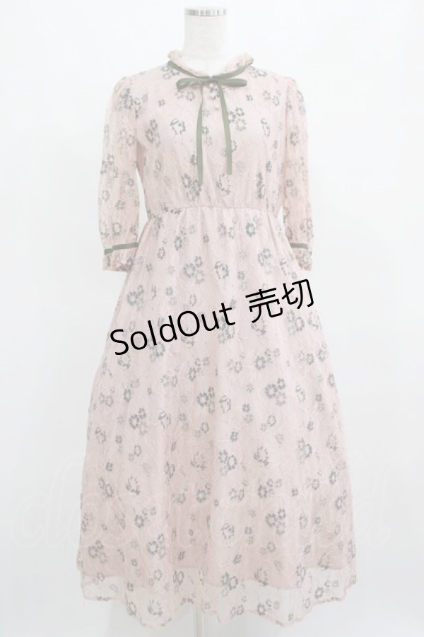 画像1: Maison de FLEUR Petite Robe canone / エミリーのお花畑用ワンピース S Pink H-25-03-27-020-EL-OP-NS-ZH (1)