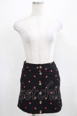 画像1: lilLilly / ハート刺繍ミニスカート FREE 黒 H-25-03-28-037-LO-BL-KB-ZH (1)