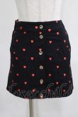画像2: lilLilly / ハート刺繍ミニスカート FREE 黒 H-25-03-28-037-LO-BL-KB-ZH (2)