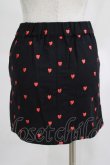 画像4: lilLilly / ハート刺繍ミニスカート FREE 黒 H-25-03-28-037-LO-BL-KB-ZH (4)