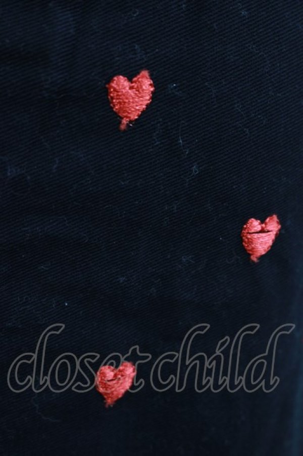 画像5: lilLilly / ハート刺繍ミニスカート FREE 黒 H-25-03-28-037-LO-BL-KB-ZH (5)