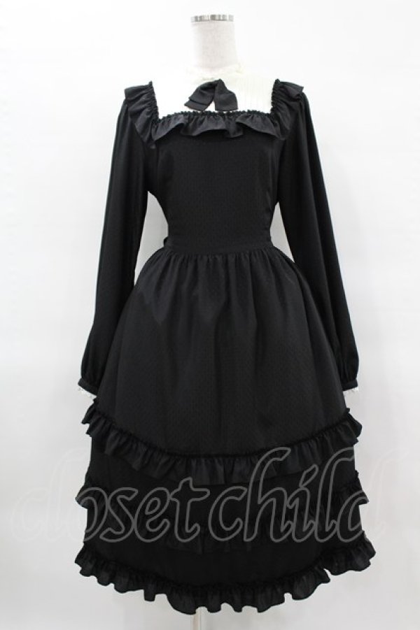 画像1: Melody BasKet / Shiny dot dress L ブラック H-25-03-28-1028-LO-OP-KB-ZH (1)