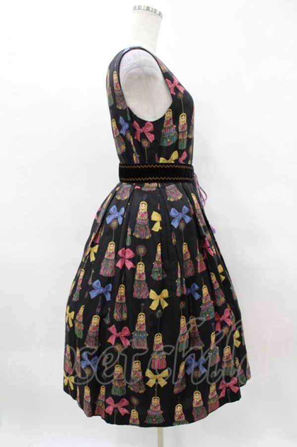 画像3: Jane Marple / Little tassel dollsスクエアドレス M ブラック H-25-03-28-1032-JM-OP-ET-ZT440 (3)