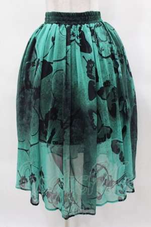 画像: NieR Clothing / GREEN BUTTERFLY SHEER SKIRT  グリーン H-25-03-28-1050-PU-SK-KB-ZH